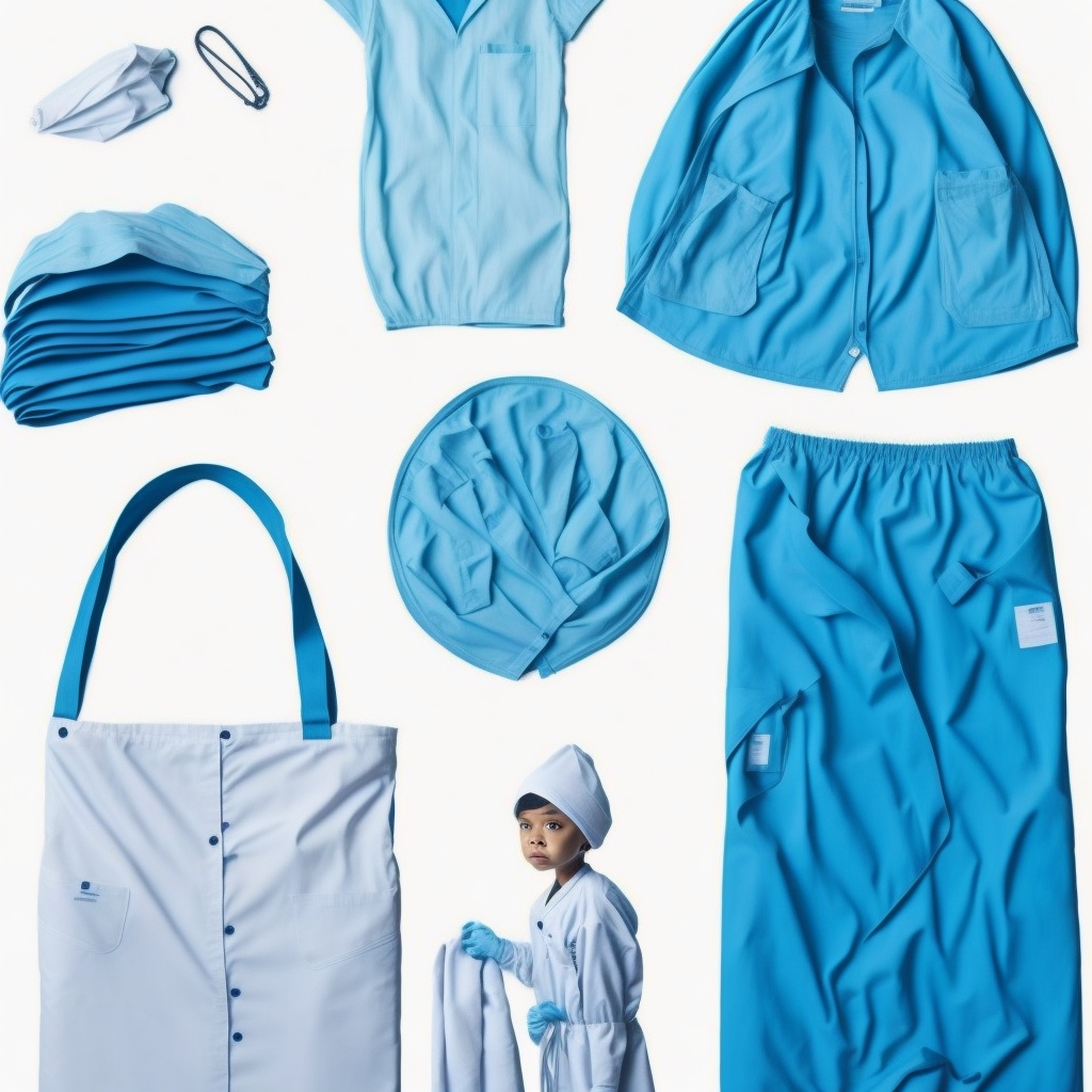 disposable protective coverall - hazmat suit - blue piping