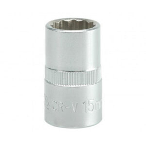 Bi-hex Socket – 12 Point – Chrome Vanadium – 1/2″ Connector – Standard Length – 15mm – YT-1277