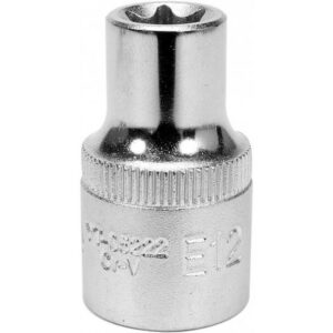 Torx Socket – Female – Chrome Vanadium – 1/2″ Connector – E12 – YT-05222
