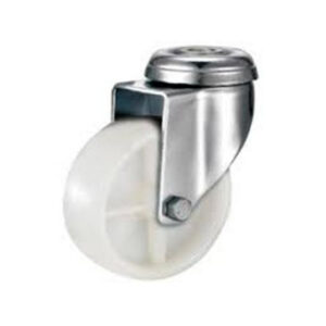 Castor Wheels – Nylon – Bolt Hole – Swivel – White – 75mm – TOOC468