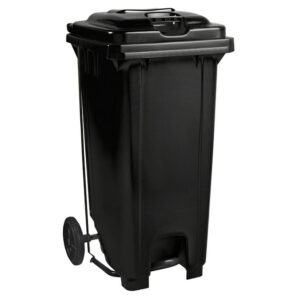 Wheelie Bin – Foot Operated Pedal Bin – 120L – Plastic – Black – 0240