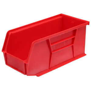 Stack & Hang Parts Storage Bin – Small Plastic Container – Size 5 – 28 x 14 x 13 cm – Red – BIN-5-RED
