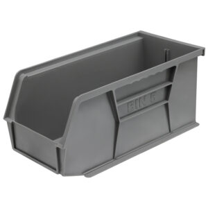 Stack & Hang Parts Storage Bin – Small Plastic Container – Size 5 – 28 x 14 x 13 cm – Grey – BIN-5-GREY