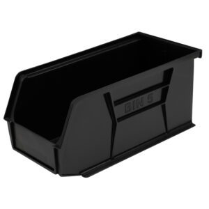 Stack & Hang Parts Storage Bin – Small Plastic Container – Size 5 – 28 x 14 x 13 cm – Black – BIN-5-BLACK