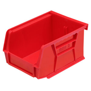 Stack & Hang Parts Storage Bin – Small Plastic Container – Size 2 – 13.5 x 10.5 x 7.5 cm – Red – BIN-2-RED