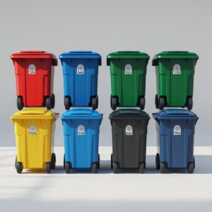660 liter yellow wheelie bin