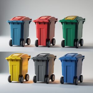 660 liter green wheelie bin