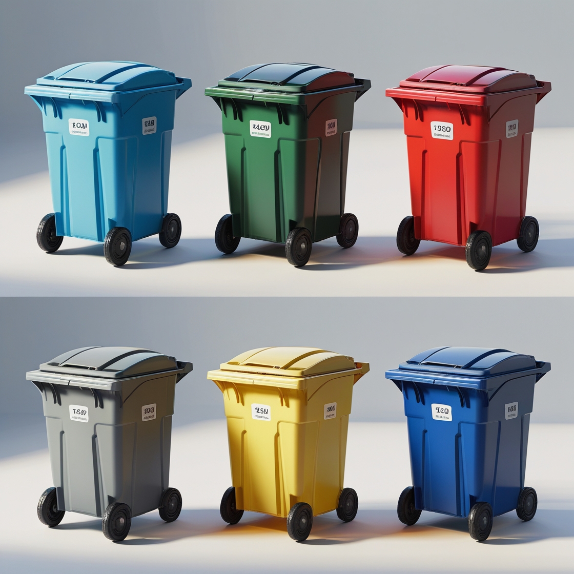 Black 770 liter wheelie bin