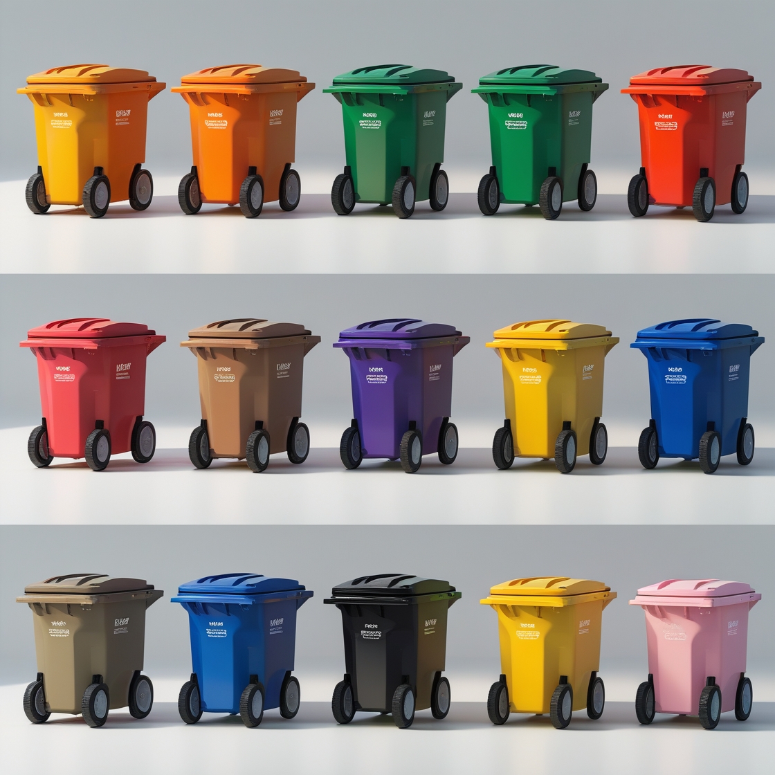 770 liter black wheelie bin