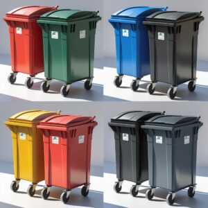 Pink 770 liter wheelie bin