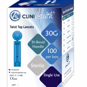 Twist Top Lancet 30g – Transparent Blue