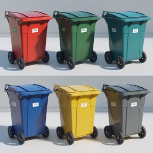 660 liter grey wheelie bin