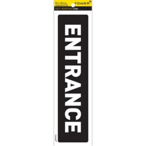 Information Sign – Entrance – White-Black – 185 x 50mm – SIGNAENT(R)