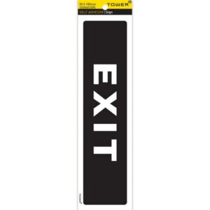 Information Sign – Exit – White-Black – 185 x 50mm – SIGNAEX(R)