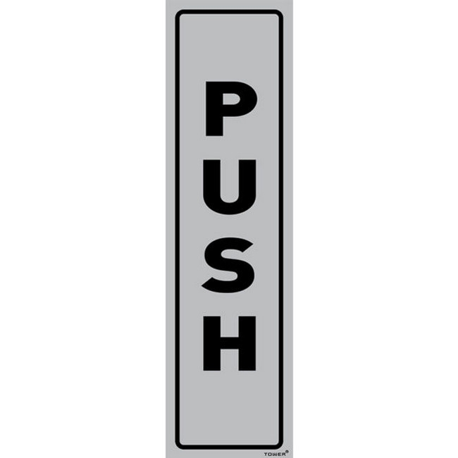 Aluminium Sign - Push Vertical - 180 x 50mm - SIGNALPUS(D)