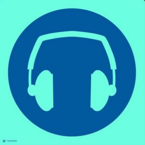 Photoluminescent Sign – Hearing Protection – 190 x 190mm – SIGNPHEP190