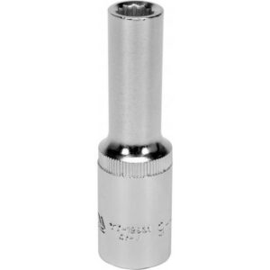 Bi-hex Deep Socket – 12 Point – Chrome Vanadium – 1/2″ Connector – 76mm Length – 9mm – YT-12931