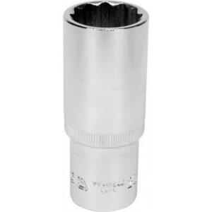 Bi-hex Deep Socket – 12 Point – Chrome Vanadium – 1/2″ Connector – 76mm Length – 23mm – YT-12945