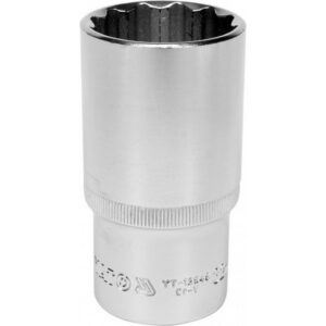 Bi-hex Deep Socket – 12 Point – Chrome Vanadium – 1/2″ Connector – 76mm Length – 32mm – YT-12949