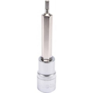 Spline Bit Socket – Chrome Vanadium – 1/2″ Connector – Long – M5 x 100mm – YT-04350