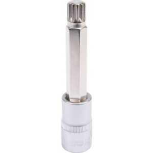 Spline Bit Socket – Chrome Vanadium – 1/2″ Connector – Long – M12 x 100mm – YT-04354