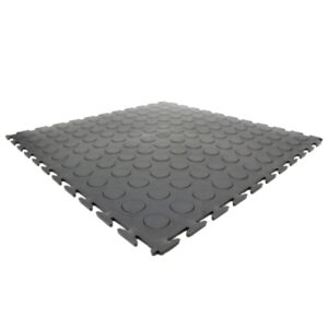 Kwiklok Interlocking PVC Floor Tiles – Recycled – 46.5 x 46.5 x 0.6 cm – Black – RUBKL6