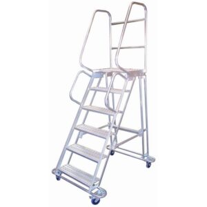 Mobile Safety Step Ladder – Mounty Rollstep – 6 Step – 2.345m High – MLH06