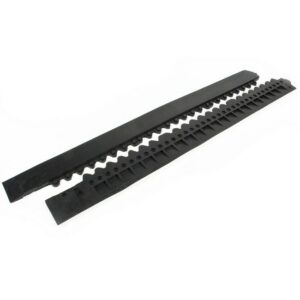 Rubber Mat Male Corner Edge – Fatigue-Step Solid Anti-Fatigue Interlocking Tile – 100 x 8 x 1.8 cm – Black – SS010002M