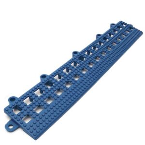 Floor Tile Female Edge – Flexi-Deck Interlinking Anti-Slip Drainage PVC Mat – 30 x 5 x 1.3 cm – Blue – Pack of 3 – FD020002F3