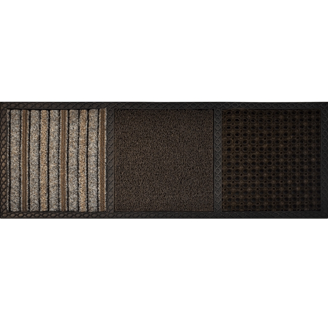 Disinfectant Mat - COBAcare Trio Zone - 99.5 x 39.5 x 1.5 cm - Brown, Brown and Beige - CDM006