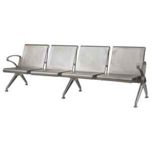 Airport Bench – Indoor and Outdoor Waiting Room Seat – Stainless Steel – Four Seater – Flat Pack – 244 x 67 x 82 cm – PF04