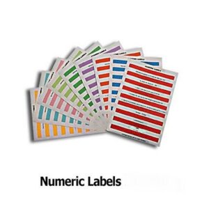 Numeric Labels – 54 Labels Per Sheet – Colour Options – Pack of 10 – LABN
