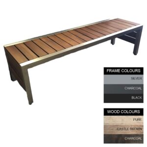 Mall Bench – Steel and Wood – Bolt Down – 45x150x51cm – Colour Options – ML4632PC