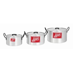 Pots with Lids – Catering Combination – 6 Piece – Hart J7 – Aluminium – 7L – 12L – 21L Pots – 776029