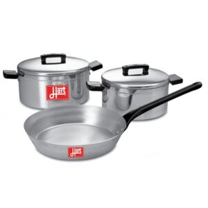 Pots and Frying Pan Combination – 5 Piece – Hart J7 Starter Set – Aluminium – 175mm and 200mm Pots – 230mm Pan – 700074