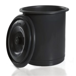 Plastic Bucket and Lid – SABS Approved – 43L – Black – Pack of 30 – IN4100