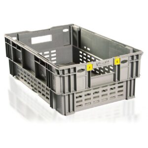 Stack-Nest Crate – Prop Tray – Vented – SABS Approved – 35L – Grey – Pack of 100 – CT4901-grey