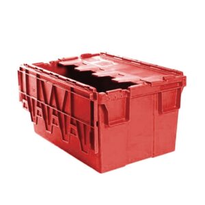 Plastic Crate – Hinged Lid – SABS Approved – 55L-Red – Pack of 80 – AT64315-red