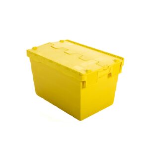 Crate – Security Container – Plastic ALC – Attached Hinged Lid – 18L – 40 x 30 x 24cm – Yellow – ALC-240-Yellow