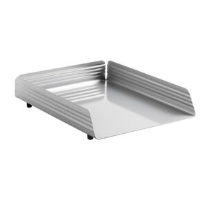 Letter Tray – Single – Fluted Steel Range – Metal – 35 x 25 x 6.5 cm – Silver – 531SI