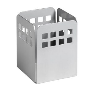 Pencil Holder – Square Punch Steel Range – Metal – 7.5 x 7.5 x 10 cm – Silver – 426SI