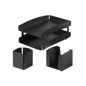 Desk Set – Life Steel Range – Metal – Letter Tray – Pencil Cube and Cup – Colour Options – 213BL