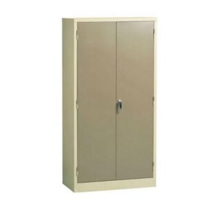 Steel Cupboard – Metal Stationery – 4 Shelves – Ivory and Karoo – Knock Down (Requires Assembly) – 180 x 90 x 45 cm – SC002KD-ivorykaroo