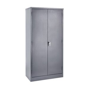 Steel Cupboard – Metal Stationery – 4 Shelves – Hammertone Grey – Knock Down (Requires Assembly) – 180 x 90 x 45 cm – SC002KD-grey