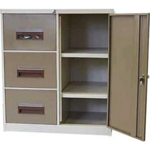 Steel Office Filing Cabinet and Cupboard – 3 Drawer File – 101.5 x 90 x 63 cm – FC33-ivorykaroo