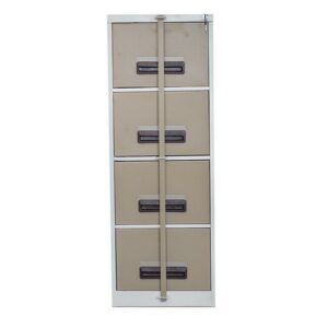 Steel Office Filing Cabinet – 4 Drawer File – Security Bar – 130 x 47 x 63 cm – 4FC01-ivorykaroo