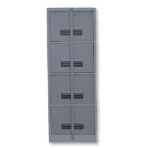Steel Office Filing Cabinet – 4 Drawer File – Security Bar – 130 x 47 x 63 cm – 4FC01-grey