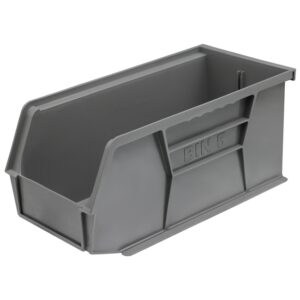 Stack & Hang Parts Storage Bin – Small Plastic Container – Size 5 – 28 x 14 x 13 cm – Grey – BIN-5-GREY