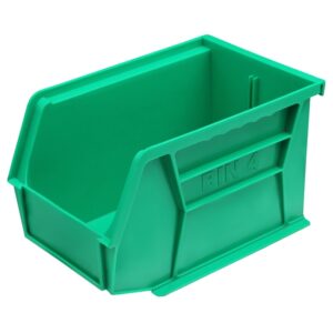 Stack & Hang Parts Storage Bin – Small Plastic Container – Size 4 – 21 x 14 x 13 cm – Green – BIN-4-GREEN