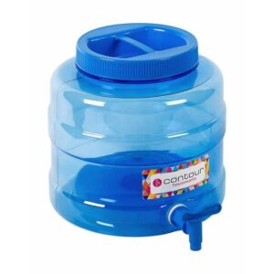 10L Plastic Water Canister – With Tap – Transparent Blue – Pack of 4